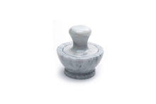 Load image into Gallery viewer, Marble mortar and pestle on a white background