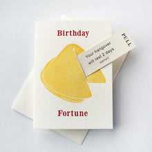 Load image into Gallery viewer, Hangover Birthday Fortune Cookie Letterpress Birthday Card