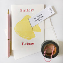 Load image into Gallery viewer, Hangover Birthday Fortune Cookie Letterpress Birthday Card