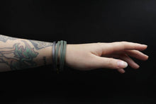 Load image into Gallery viewer, Lennon Leather Triple Wrap Bracelet with brass magnetic clasp