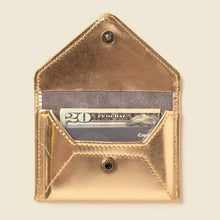Load image into Gallery viewer, Casupo Mini envelope wallet with RFID protection - metalic gold