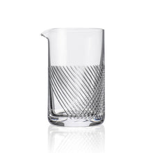 Load image into Gallery viewer, Clear etched mixing glass with textured design on a white background
