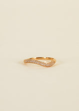 Load image into Gallery viewer, Gold Rings - Pave Wave - Champagne CZ
