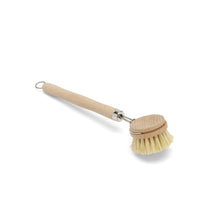 Load image into Gallery viewer, Dishwashing brush with wooden handle and bristle head on a white background