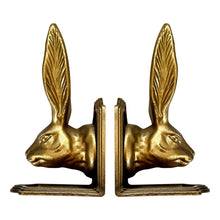 Load image into Gallery viewer, Wild Hare Gold Finish Decorative Bookend Set
