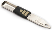 Load image into Gallery viewer, Metallic measuring spoon with black handle on a white background, featuring 'KitchenArt' branding.