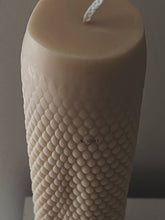 Load image into Gallery viewer, Textured beige candle with 'AGABOO' branding on a neutral background