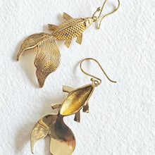 Load image into Gallery viewer, Brass Koi Fish Handmade Earrings