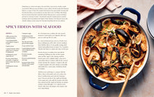 Load image into Gallery viewer, Cookbook page with seafood dish and recipe text