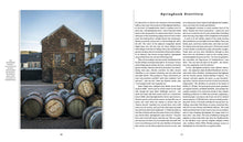 Load image into Gallery viewer, Book page with Springbank Distillery exterior and text on the right