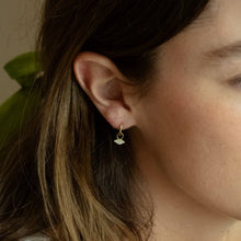 Load image into Gallery viewer, Woman wearing Evil Eye Charm on a hoop earring