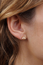 Load image into Gallery viewer, Champagne Baguette Crown Earrings - 18k Gold Plated