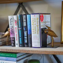 Load image into Gallery viewer, Gold iron crane book ends