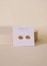Load image into Gallery viewer, Champagne Baguette Crown Earrings - 18k Gold Plated
