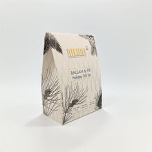 Load image into Gallery viewer, Balsam & Fir holiday gift set packaging on a white background