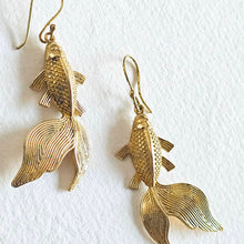 Load image into Gallery viewer, Brass Koi Fish Handmade Earrings