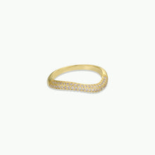 Load image into Gallery viewer, Gold ring with small diamonds on a white background