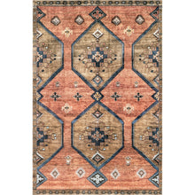 Load image into Gallery viewer, nuLoom Judy Traditional Persian Machine Washable Area Rug in rust and blue