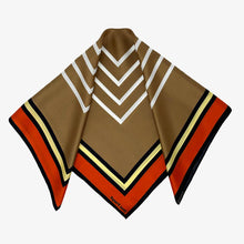 Load image into Gallery viewer, Squar'd Away 100% Silk Scarf The Blair in Tangerine. Measuring 25 inches by 25 inches.