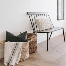 Load image into Gallery viewer, Zebrine 100% Cotton Turkish Hand and Bath Towel in ivory with black stripes and fringe