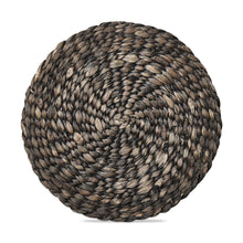 Load image into Gallery viewer, Braided Water Hyacinth Round Placemat - Black