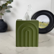 Load image into Gallery viewer, Green tissue box with a blurred background