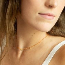 Load image into Gallery viewer, 14K gold vermeil beaded charm necklace