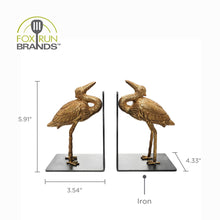 Load image into Gallery viewer, Gold iron crane book ends