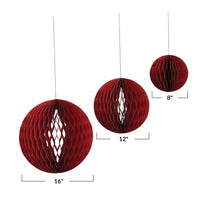 Load image into Gallery viewer, Handmade Recycled Paper Folding Honeycomb Ball Ornaments in Red