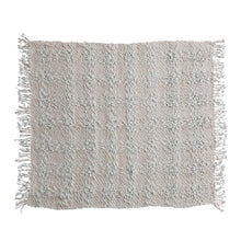 Load image into Gallery viewer, Ivory Woven Cable Knit Throw 60 inches x 50 inches. Cotton blend.