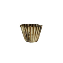 Load image into Gallery viewer, Decorative metal container with fluted design on a white background