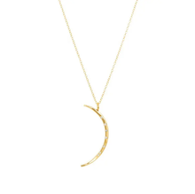 Load image into Gallery viewer, Gold crescent moon necklace on a white background