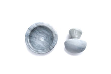 Load image into Gallery viewer, Two gray stone bowls on a white background