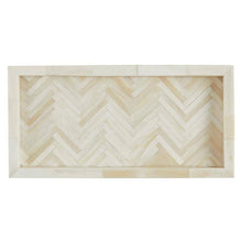 Load image into Gallery viewer, Rectangular bone tray with a herringbone pattern on a white background