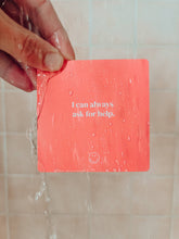 Load image into Gallery viewer, waterproof reusbale affirmation cards for the shower