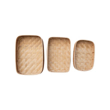 Load image into Gallery viewer, woven rattan tray - set of 3