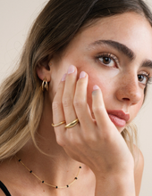 Load image into Gallery viewer, Gold Rings - Pave Wave - Champagne CZ