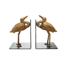 Load image into Gallery viewer, Gold iron crane book ends
