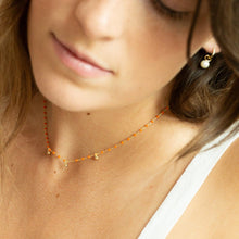 Load image into Gallery viewer, 14K gold vermeil beaded charm necklace