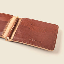 Load image into Gallery viewer, CASUPO - Full Grain Leather Bifold Money Clip Wallet - Chocolate