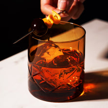 Load image into Gallery viewer, Admiral Crystal Rocks Glasses in Amber Set of 2