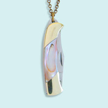 Load image into Gallery viewer, Abalone Handled Knife Necklace