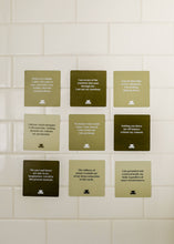 Load image into Gallery viewer, Shower affirmation cards with affirmations for the bath and shower focused on grounding