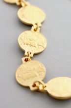 Load image into Gallery viewer, Gold Coin Chain Bracelet