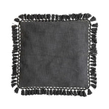 Load image into Gallery viewer, Charcoal Grey Pillow with Tassels