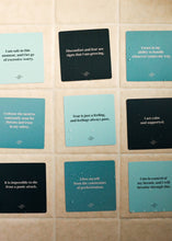 Load image into Gallery viewer, Set of affirmations on cards displayed on a beige surface