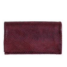 Load image into Gallery viewer, Red clutch bag with a textured pattern on a white background