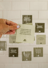 Load image into Gallery viewer, Shower affirmation cards with affirmations for the bath and shower focused on grounding