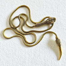 Load image into Gallery viewer, Solid brass serpant lariat necklace