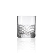 Load image into Gallery viewer, Clear glass tumbler with diamond pattern on a white background